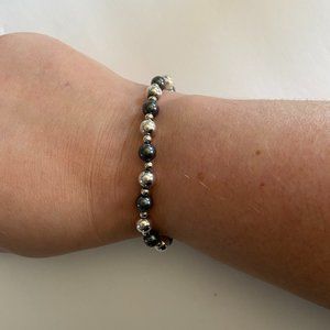 Vintage Sterling Silver and Hematite Bracelet